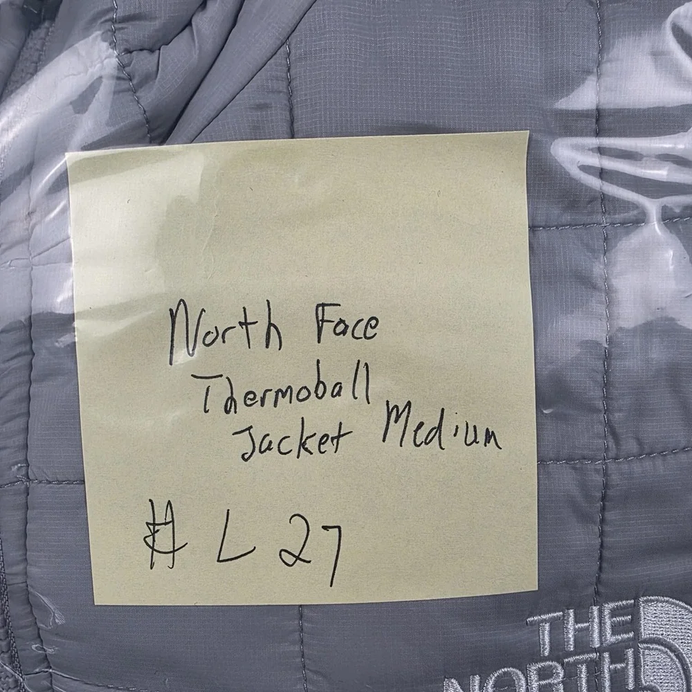 The North Face ThermoBall Eco Jacket Mens Medium Gray Full Zip Insulated Puffer